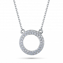 Sterling Silver Necklace with 48 Round-Cut Lab-Created Diamonds 0.216 CT.TW