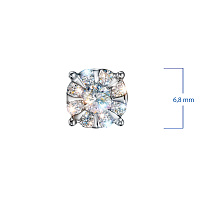 14K White Gold Pendant with 9 Round-Cut Lab-Created Diamonds 0.321 CT.TW - изображение 3