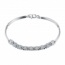 14K White Gold Bracelet with 100 Round-Cut Lab-Created Diamonds 0.671 CT.TW