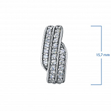 14K White Gold Earrings with 46 Round-Cut Lab-Created Diamonds 0.593 CT.TW