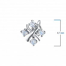 Sterling Silver Earring Studs with 8 Round-Cut Lab-Created Diamonds 0.304 CT.TW