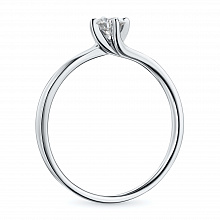 Sterling Silver Ring with 1 Round-Cut Lab-Created Diamond 0.224 CT.TW