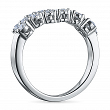 14K White Gold Ring with 18 Round-Cut Lab-Created Diamonds 0.732 CT.TW