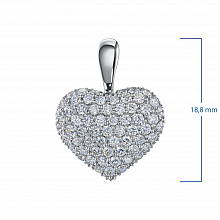 Sterling Silver Pendant with 64 Round-Cut Lab-Created Diamonds 0.735 CT.TW