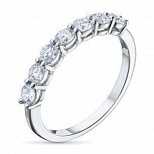 14K White Gold Ring with 7 Round-Cut Lab-Created Diamonds 0.99 CT.TW