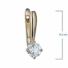 14K Yellow Gold Earrings with 2 Round-Cut Lab-Created Diamonds 1.7 CT.TW