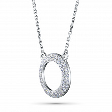 Sterling Silver Necklace with 48 Round-Cut Lab-Created Diamonds 0.216 CT.TW