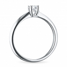 White Gold Ring with 1 Round-Cut Diamond 0.39 CT.TW