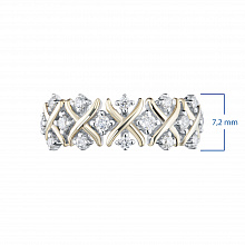 14K White and Yellow Gold Ring with 16 Round-Cut Lab-Created Diamonds 0.471 CT.TW