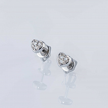 Sterling Silver Earring Studs with 6 Round-Cut Lab-Created Diamonds 0.087 CT.TW
