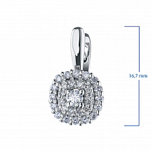 14K White Gold Earrings with 58 Round-Cut Lab-Created Diamonds 0.701 CT.TW