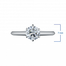 Sterling Silver Ring with 1 Round-Cut Lab-Created Diamond 0.245 CT.TW