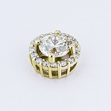 14K Yellow Gold Pendant with 17 Round-Cut Lab-Created Diamonds 0.665 CT.TW