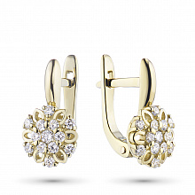 14K Yellow Gold Earrings with 26 Round-Cut Lab-Created Diamonds 0.509 CT.TW