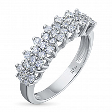 14K White Gold Ring with 37 Round-Cut Lab-Created Diamonds 0.444 CT.TW