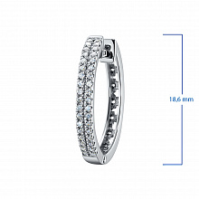 Sterling Silver Earrings with 72 Round-Cut Lab-Created Diamonds 0.454 CT.TW