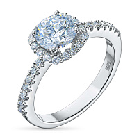 14K White Gold Ring with 31 Round-Cut Lab-Created Diamonds 1.613 CT.TW - изображение 1