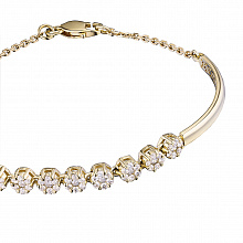 14K Yellow Gold Bracelet with 63 Round-Cut Lab-Created Diamonds 1.352 CT.TW