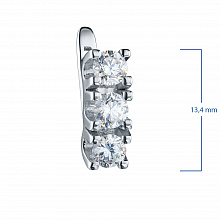 14K White Gold Earrings with 6 Round-Cut Lab-Created Diamonds 1.436 CT.TW