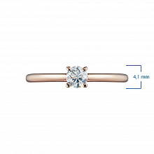 Rose Gold Ring with 1 Round-Cut Lab-Created Diamond 0.99 CT.TW