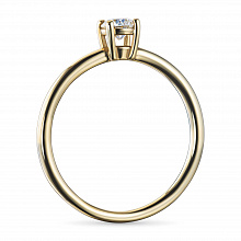 14K Yellow Gold Ring with 1 Round-Cut Lab-Created Diamond 0.96 CT.TW