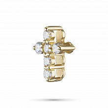 14K Yellow Gold Pendant with 6 Round-Cut Lab-Created Diamonds 0.276 CT.TW