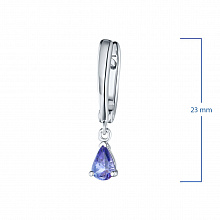Sterling Silver Earrings with 2 Pear-Cut Tanzanites 1.265 CT.TW
