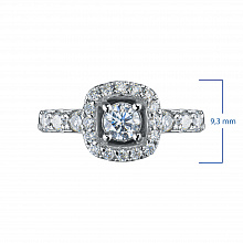 14K White Gold Ring with 23 Round-Cut Lab-Created Diamonds 1.17 CT.TW