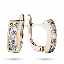 14K Rose Gold Earrings with 6 Round-Cut Lab-Created Diamonds 0.917 CT.TW