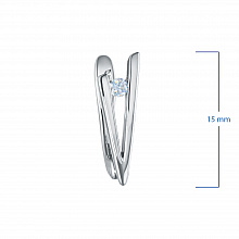Sterling Silver Earrings with 2 Round-Cut Lab-Created Diamonds 0.069 CT.TW