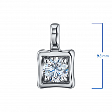 Sterling Silver Pendant with 1 Round-Cut Lab-Created Diamond 0.204 CT.TW