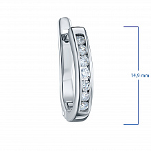 Sterling Silver Earrings with 14 Round-Cut Lab-Created Diamonds 0.226 CT.TW