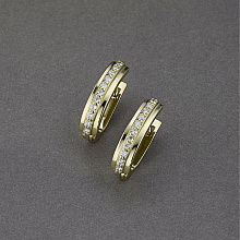 14K Yellow Gold Earrings with 22 Round-Cut Lab-Created Diamonds 0.356 CT.TW