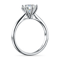 14K White Gold Ring with 1 Round-Cut Lab-Created Diamond 0.349 CT.TW - изображение 3