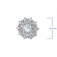 14K White Gold Earring Studs with 42 Round-Cut Lab-Created Diamonds 0.97 CT.TW