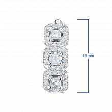 14K White Gold Earrings with 78 Round-Cut Lab-Created Diamonds 0.783 CT.TW