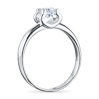 White Gold Ring with 1 Round-Cut Lab-Created Diamond 1.03 CT.TW - изображение 3