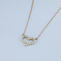 14K Yellow Gold Necklace with 16 Round-Cut Lab-Created Diamonds 0.644 CT.TW - изображение 4