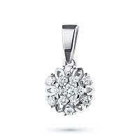 Sterling Silver Pendant with 13 Round-Cut Lab-Created Diamonds 0.276 CT.TW - изображение 1