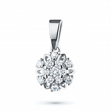 Sterling Silver Pendant with 13 Round-Cut Lab-Created Diamonds 0.272 CT.TW