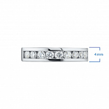 White Gold Ring with 9 Round-Cut Diamonds 0.371 CT.TW