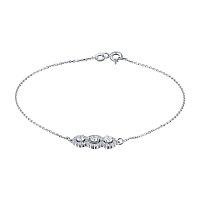 14K White Gold Bracelet with 31 Round-Cut Lab-Created Diamonds 0.509 CT.TW - изображение 1