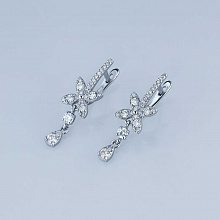 14K White Gold Earrings with 48 Round-Cut Lab-Created Diamonds 0.863 CT.TW