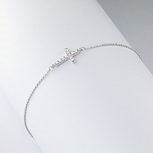 14K White Gold Bracelet with 11 Round-Cut Lab-Created Diamonds 0.162 CT.TW