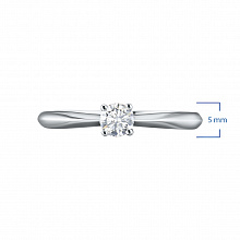 White Gold Ring with 1 Round-Cut Diamond 0.39 CT.TW