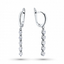 14K White Gold Earrings with 10 Round-Cut Lab-Created Diamonds 0.668 CT.TW