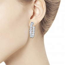 14K White Gold Earrings with 30 Round-Cut Lab-Created Diamonds 5.118 CT.TW