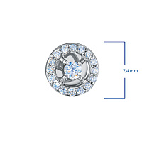Sterling Silver Earring Studs with 34 Round-Cut Lab-Created Diamonds 0.341 CT.TW - изображение 2