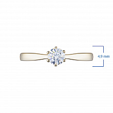 14K Yellow Gold Ring with 1 Round-Cut Lab-Created Diamond 0.344 CT.TW
