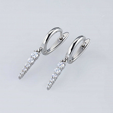 14K White Gold Earrings with 12 Round-Cut Lab-Created Diamonds 0.385 CT.TW